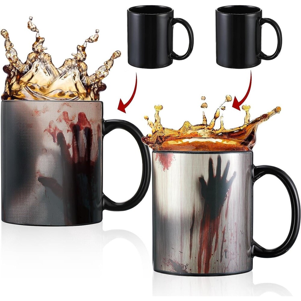 2 Pcs Horror Coffee Mug 11 oz Zombie Ceramic Horror Mug